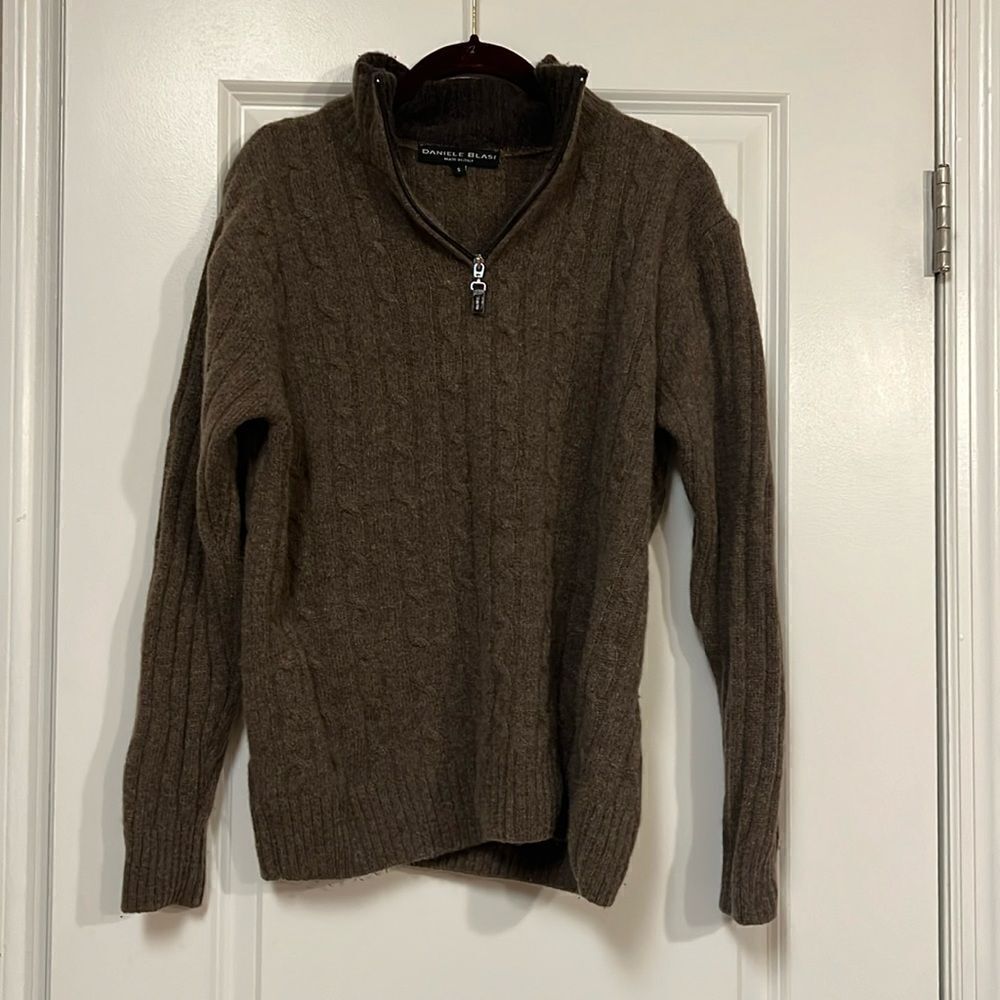 Daniele Blasi Made in Italy 3/4 Zip Wool Pullover Sweater